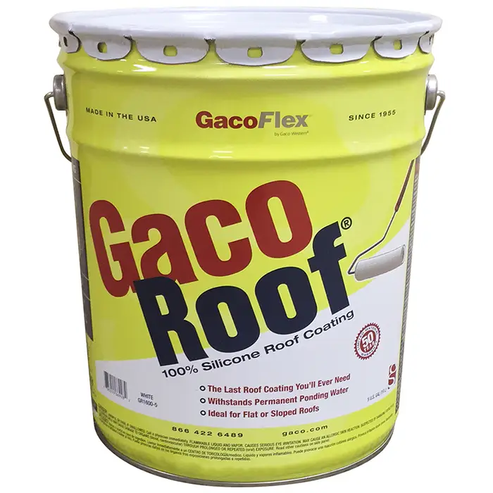 5 Gal Gaco GR1600-5 White GacoRoof Silicone Roof Coating