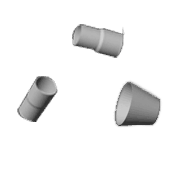Transitions pieces of equipment with transparent background